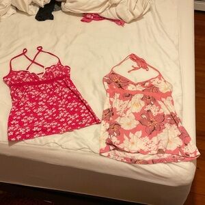Bundle of 2 Hollister Pink Floral Cami Tops